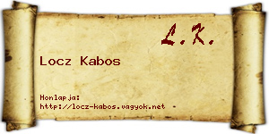 Locz Kabos névjegykártya